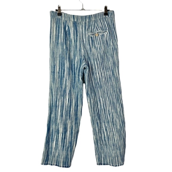 Free People Marta Yarn Blue & White Stripe Dyed Trouser Pants 2 - Picture 3 of 6